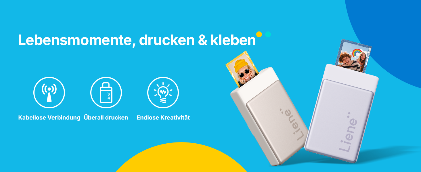 Портативний міні-фотопринтер Liene Pearl N200 Pro з кольоровою сублімацією, 50 фото (5x7,6 см), 5 стрічок, Bluetooth, 300 dpi, для iPhone & Android, акумулятор, золотий колір