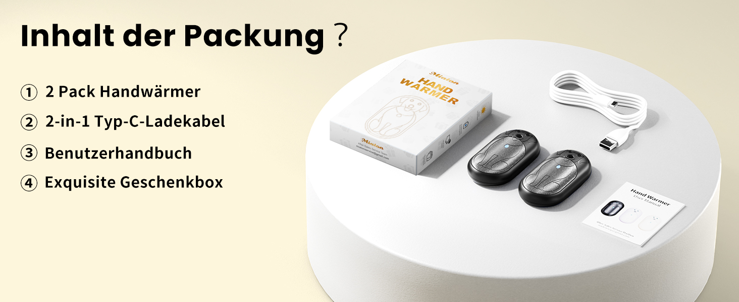 Електричний грієчка Miaton 6000mAh: перезаряджуваний кишеньковий обігрівач для рук, кемпінгу, подарунок