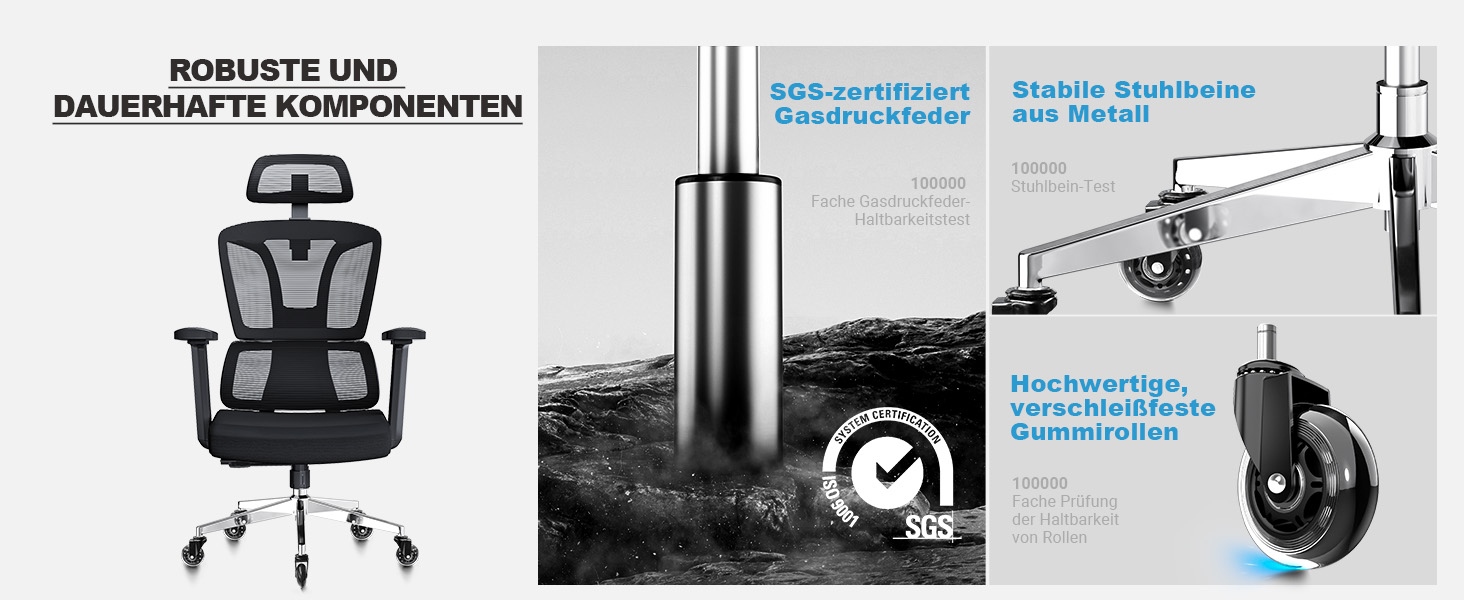Ергономічне крісло для офісу та дому, 200 кг, чорний колір, з регульованою глибиною сидіння, 4D підлокітники, підтримка попереку, для тривалого сидіння, з пінопластовим наповнювачем