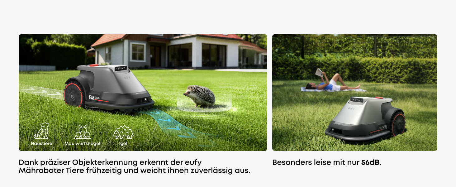 Робот-газонокосилка Eufy E15 без дроту, для саду до 800 м², TrueVision, Smart-навігація, уникнення перешкод, керування через додаток