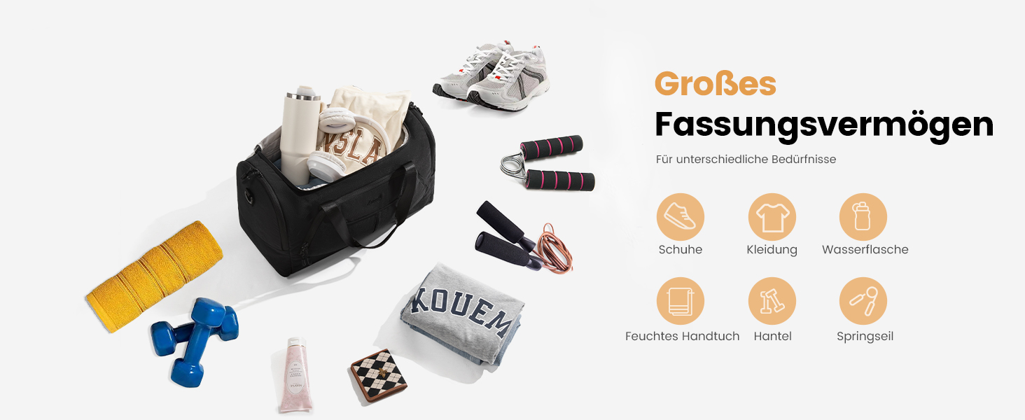 Спортивна сумка LOVEVOOK для жінок, 30л: туристична, для басейну, сауни, гімнастики, подорожей, з відділенням для взуття та мокрих речей, водонепроникна, 45x24x28см