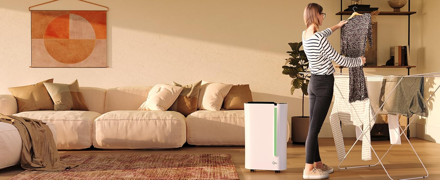 SUNTEC DryFix 20 PRO: Електричний осушувач повітря 20 л/день, 63 м², 3-в-1 (осушувач, очищувач, сушарка)