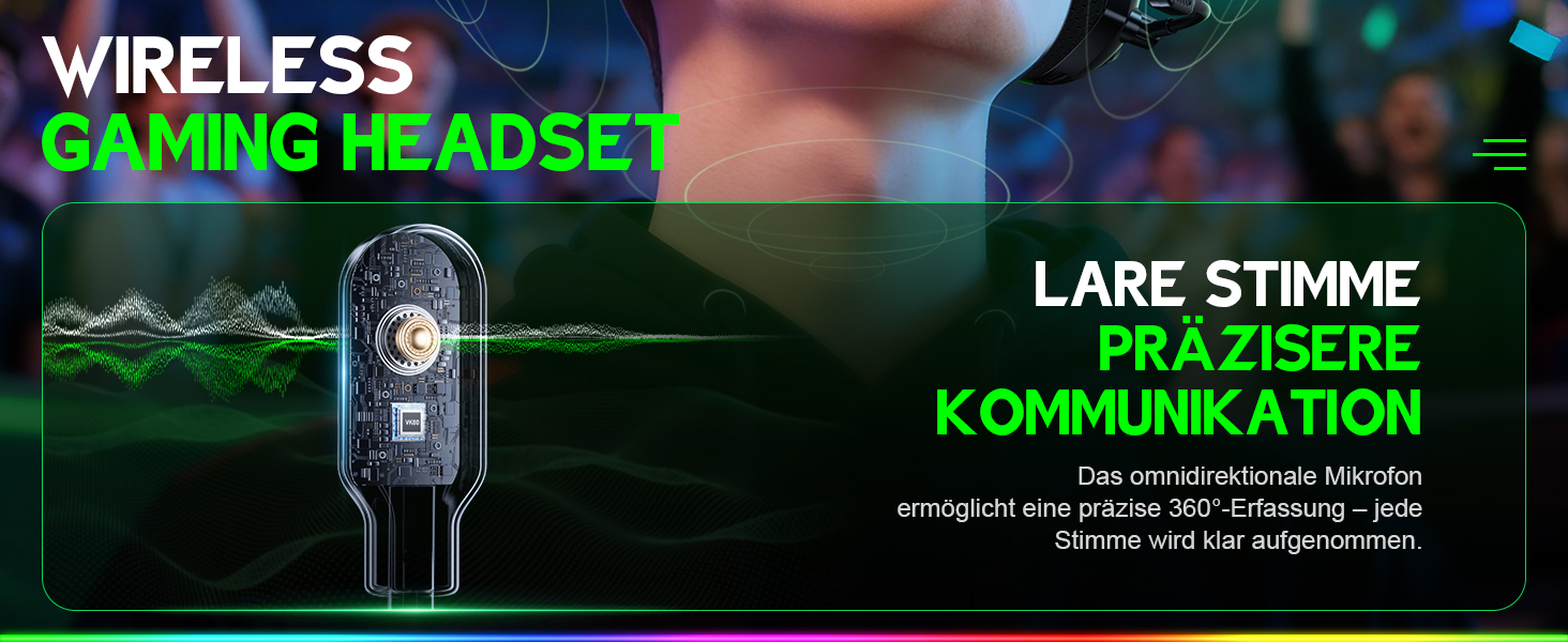 WG1 Bluetooth ігрова гарнітура з мікрофоном, бездротова, 2.4G, для PS5, PS4, PC, Switch, Mac, з LED підсвічуванням, шумозаглушення, 50 годин роботи, Satinweiß (Upgrade-Xbox, Quantum White)