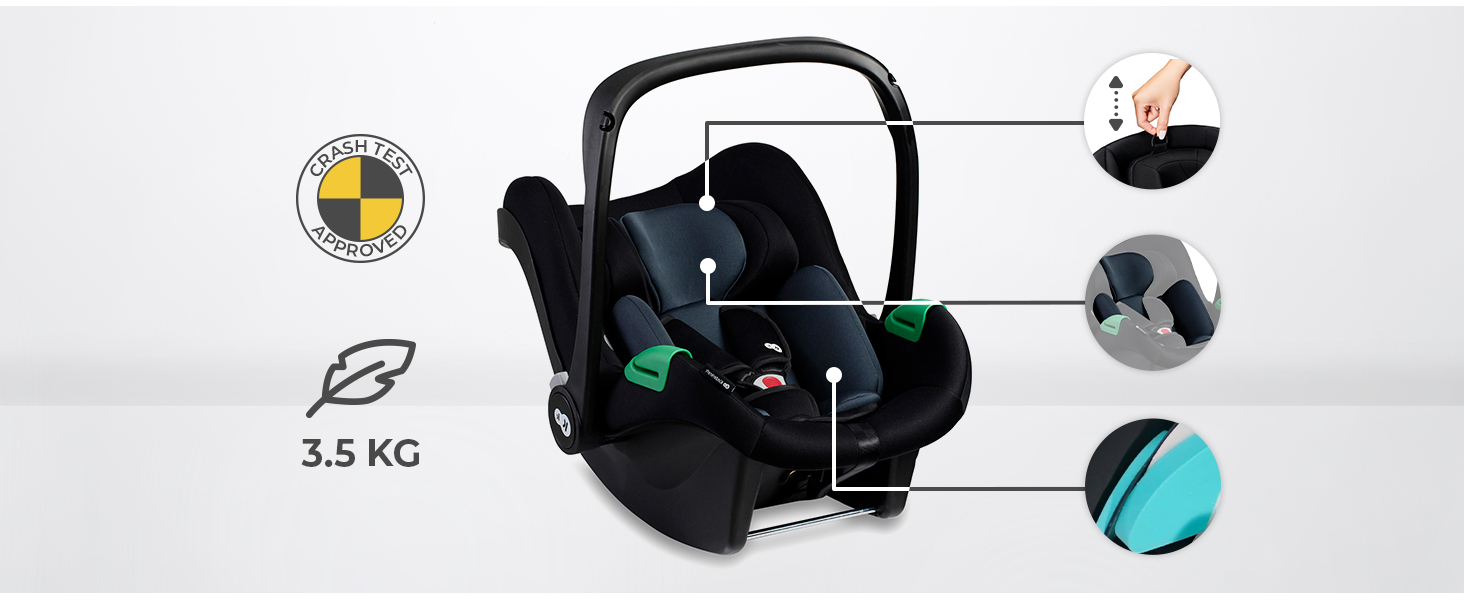 Дитяча коляска Kinderkraft MOOV2 4 в 1 з автокріслом I-SIZE, бежевий PRO, до 22 кг