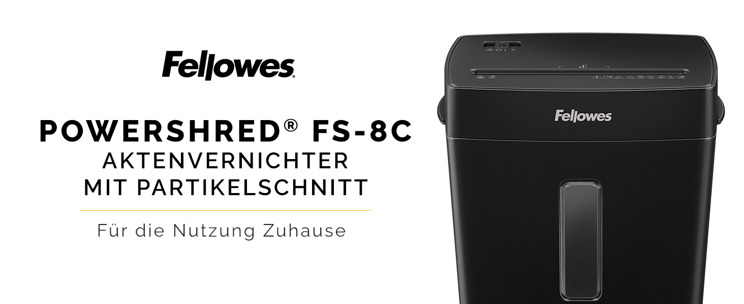 Fellowes FS-8C: Шредер для паперу 8 листів, чорний, Cross Cut, 15л, знищення кредитних карт