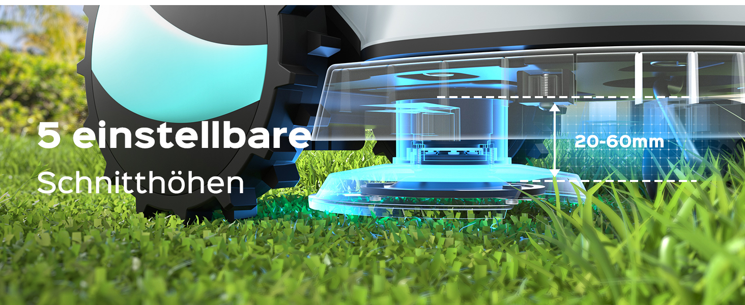 Робот-газонокосачка V100 без обмеженого кабелю з камерою, уникнення перешкод, навігація Vision, акумулятор 4 Ah, 150㎡, запасні леза, спіральне косіння (світло-сірий)