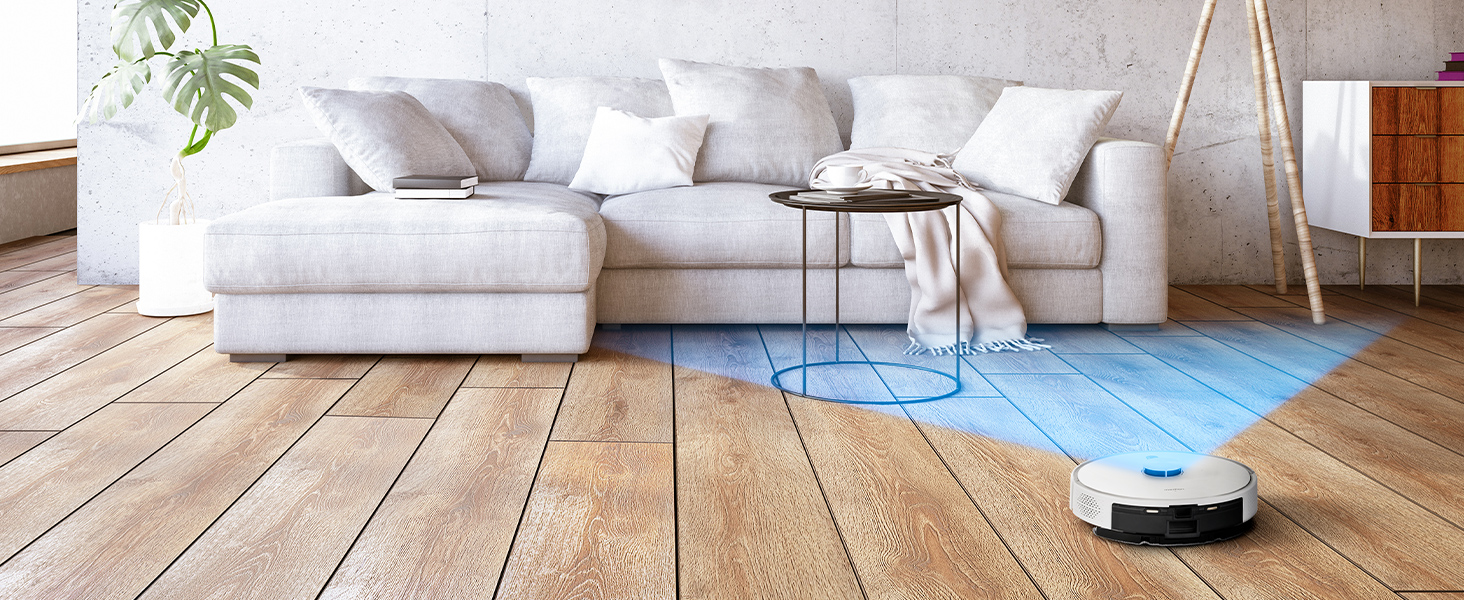 Робот-пилосос MEDION X41SW+ з док-станцією, лазерною навігацією та функцією миття підлоги. Потужність всмоктування 8000Pa, 2-в-1, створення точних карт, зони заборони, підтримка декількох поверхів