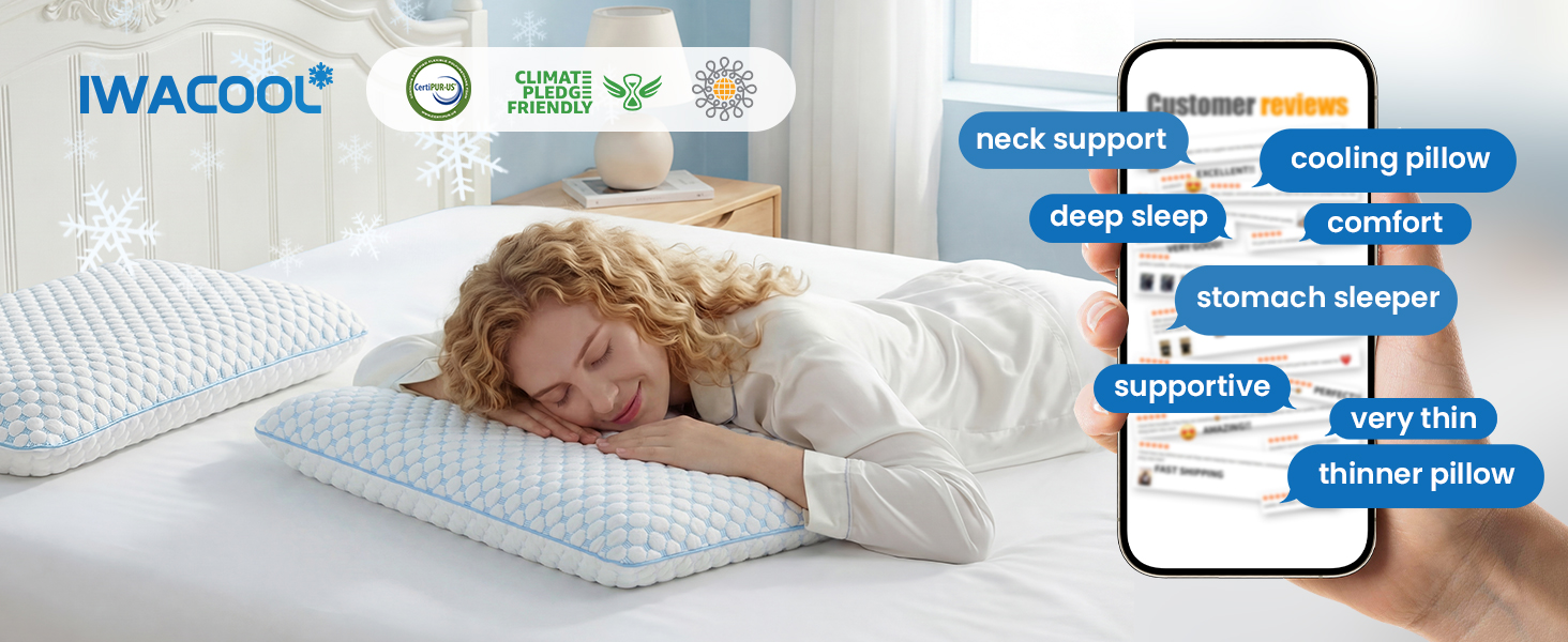 Ортопедична подушка з піною з пам'яті для тих, хто спить на животі та на спині, 40x60 см, 5.7 см, ультратонкий, синьо-білий, знімний чохол