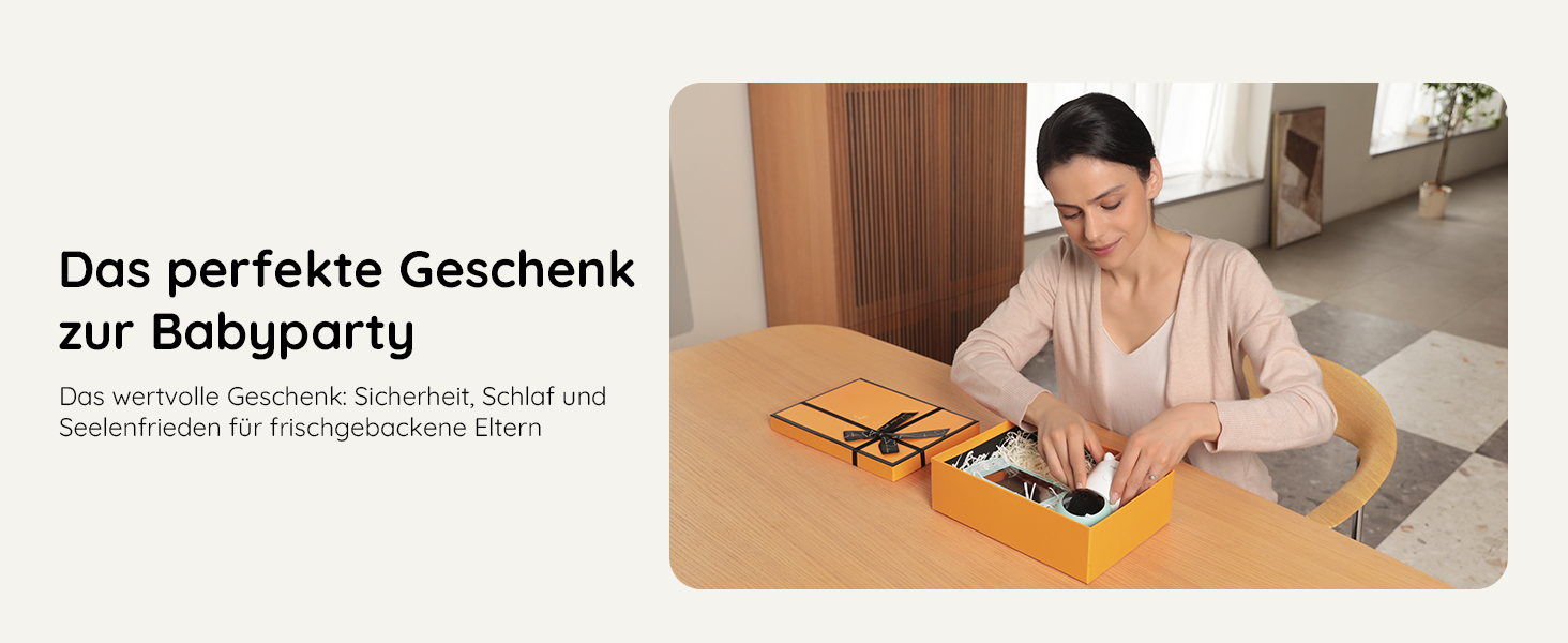 BOIFUN Додаткова камера для немовлят 6T 2K WiFi: відеоняня з нічником, датчиком руху/плачу/звуку, AI-відстеженням, датчиком температури та вологості, записом відео