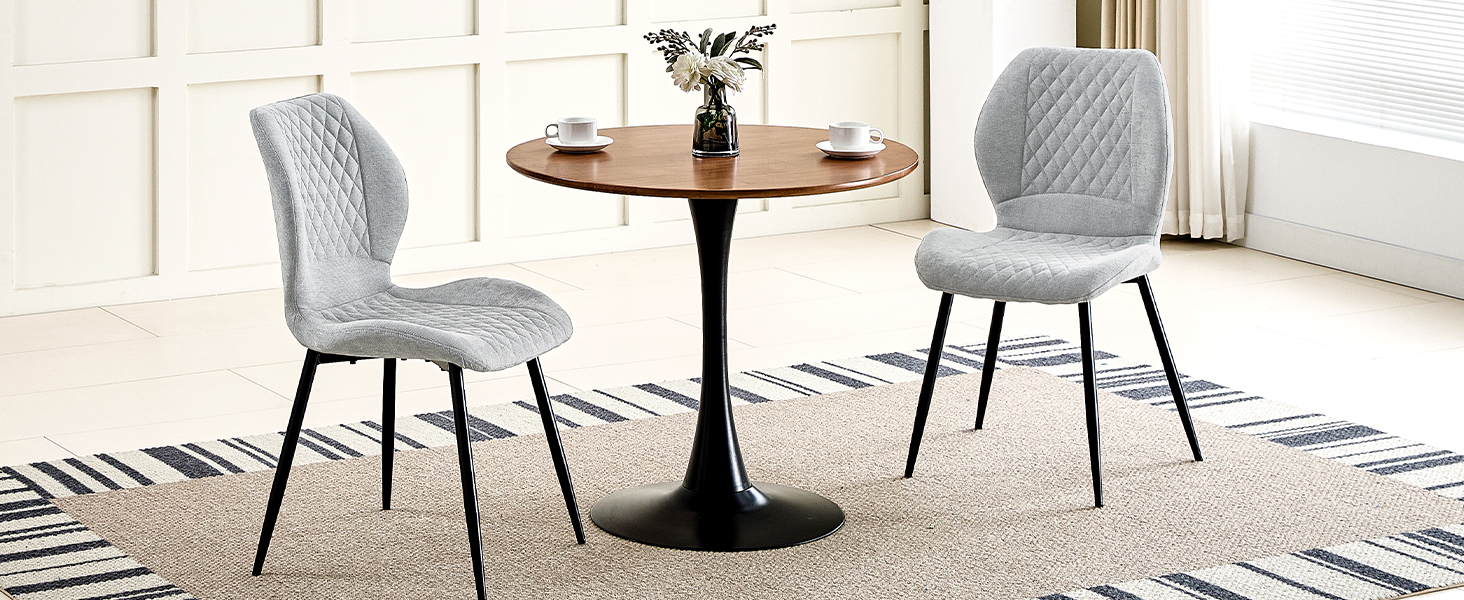 Набір з 4 оббивних ергономічних стільців для їдальні, кухні, вітальні, ресепшену, коричневого кольору