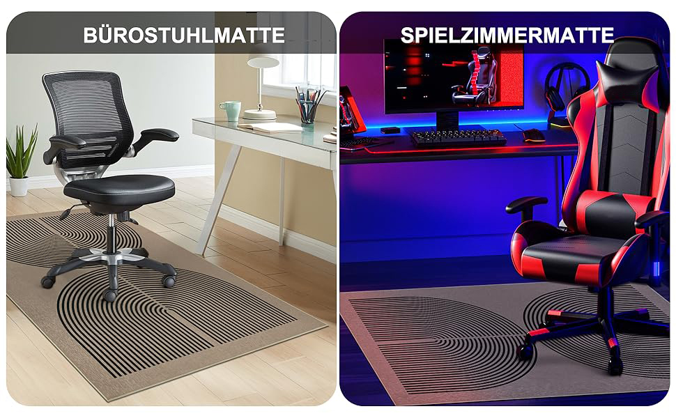 Килимок під офісний стілець Regenbogen для килима, ковроліну, паркету, 90x120 см (Чорний)