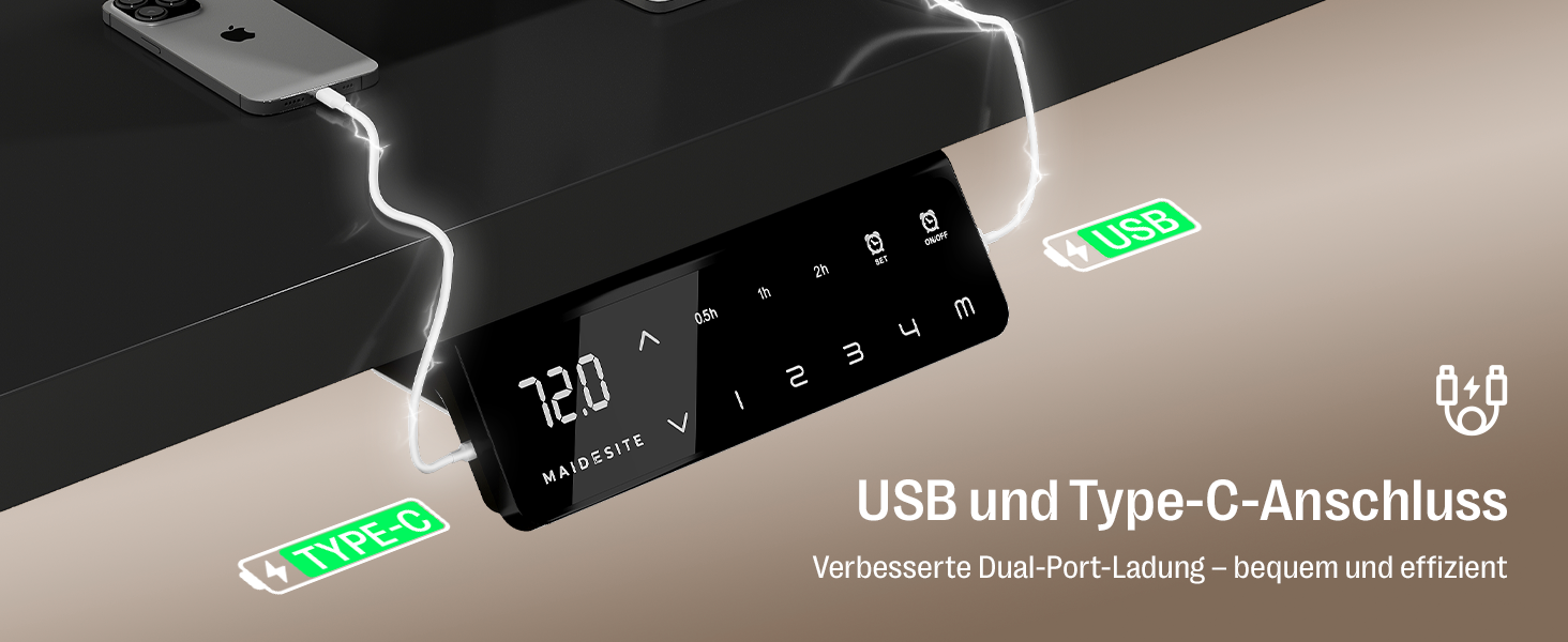 Регульований стіл MAIDeSITe S2 Pro 160x80 см: електричний, з захистом від зіткнень, чорний