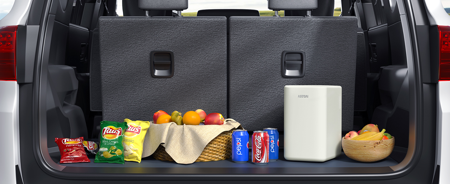 AstroAI Міні холодильник 2-в-1, 6 літрів, з функцією охолодження та підігріву, 12V/220V, для авто, офісу та гуртожитку (Бежевий)