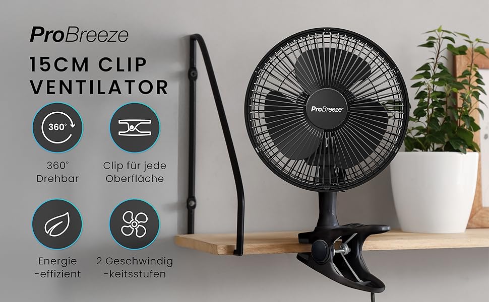 Вентилятор Pro Breeze AirFlo Standventilator 109 см з пультом та LED-дисплеєм – 2 режими, осциляція, 29 дБ, регулювання висоти, енергоефективний для спальні, офісу та дому (Чорний)