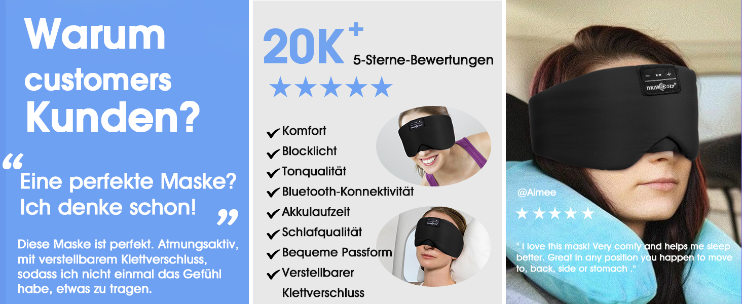 Маска для сну з Bluetooth навушниками, 100% затемнення, шовкова, для чоловіків та жінок, м'які навушники, Bluetooth маска для сну, подорожей (Чорний)