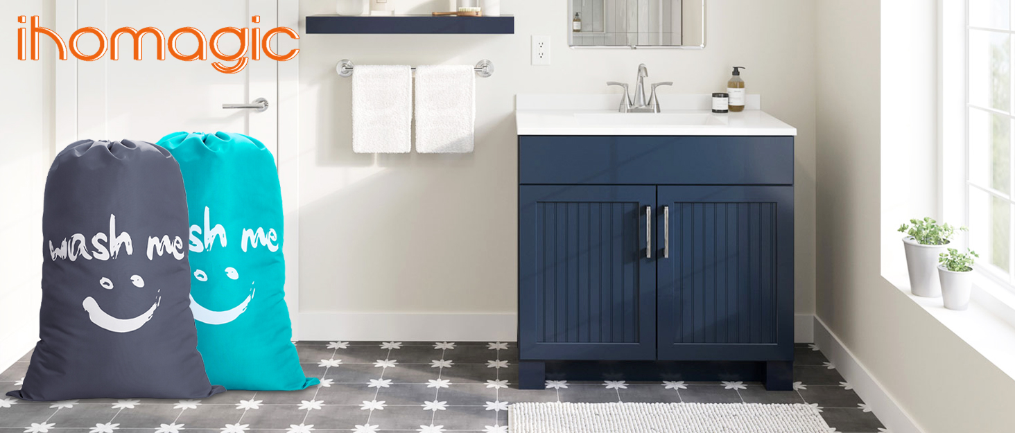 Кошик для білизни з кришкою 70л, вузький, з бамбуковими ручками та внутрішньою кишенею, складний, портативний, для пральні, йоги, темно-сірий 70л