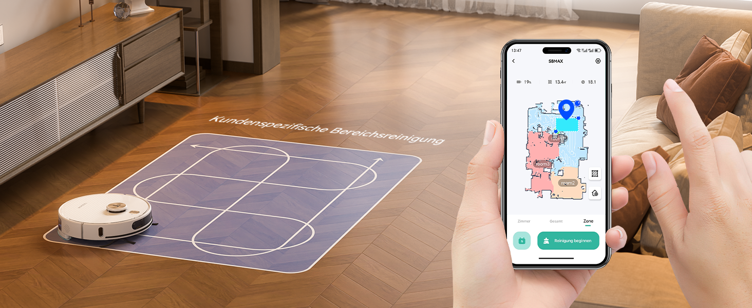 Робот-пилосос Tesvor S8 Pro з функцією миття - 8000Pa, LiDAR-навігація, 240 хв роботи, керування через додаток/Alexa, для тварин, килимів, твердих підлог