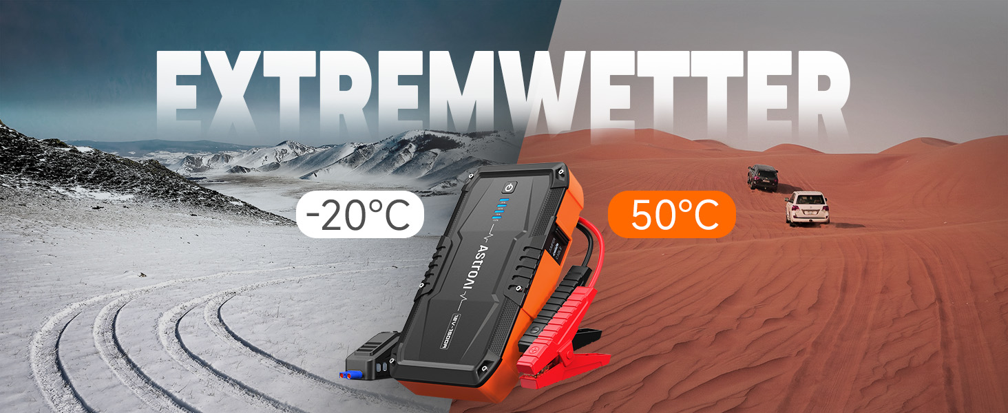 Powerbank Starthilfe AstroAI B8 для автомобіля: 1500A, 7.0L бензин/5.5L дизель, QC 3.0 USB, LED, 12V