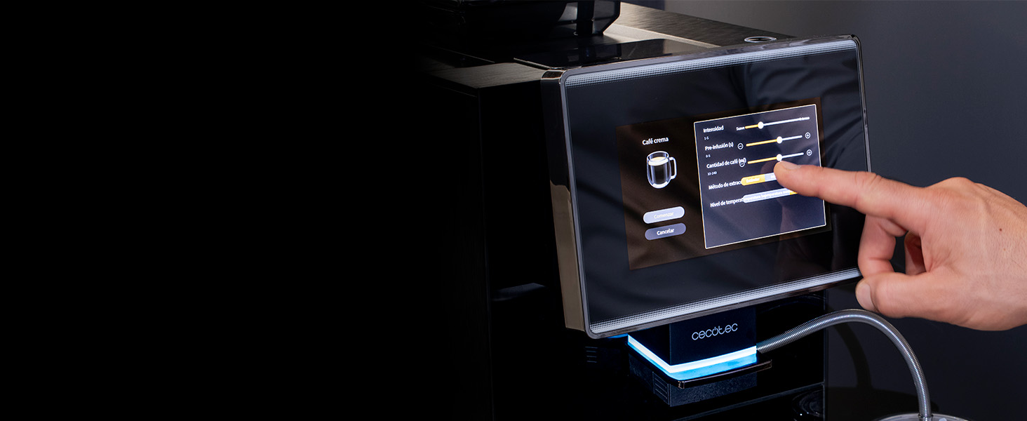 Кавомашина автоматична Cecotec Cremmaet Touch OCS 1450W з TFT-екраном та системою Thermoblock, 15 bar, 1.5л резервуар для води, 290г для кавових зерен, 600мл для молока, автоматичне очищення