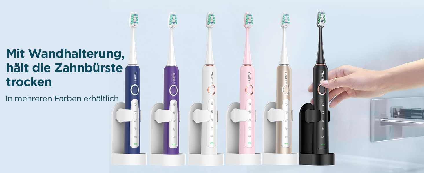 Електрична зубна щітка звукового типу для дорослих та дітей з 8 насадок та 5 режимами. 90 днів роботи від акумулятора, таймер 2 хвилини, дорожній футляр