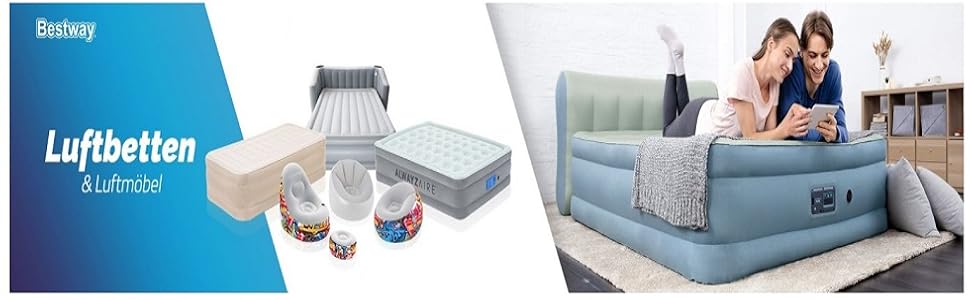 Надувний матрац Bestway Aeroluxe з вбудованим електронасосом, Queensize 203x152x46 см