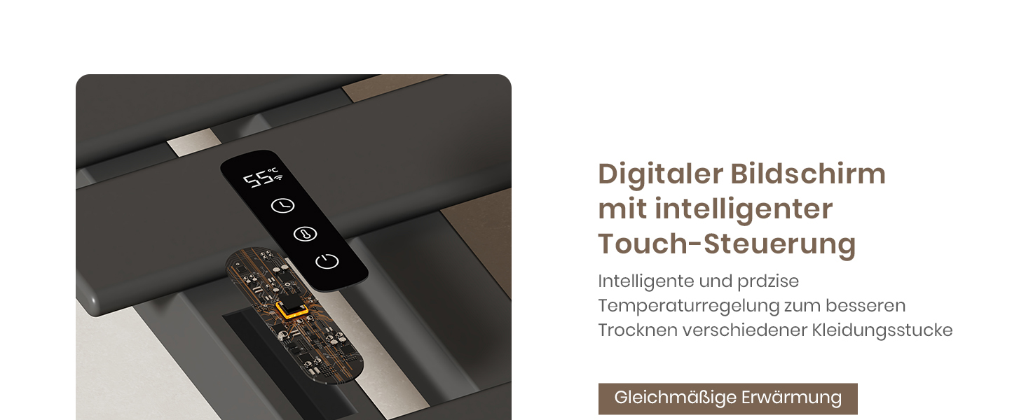 Електричний рушникосушар EMKE з Wi-Fi, 1000 x 500 мм, 320W, чорний (правий)