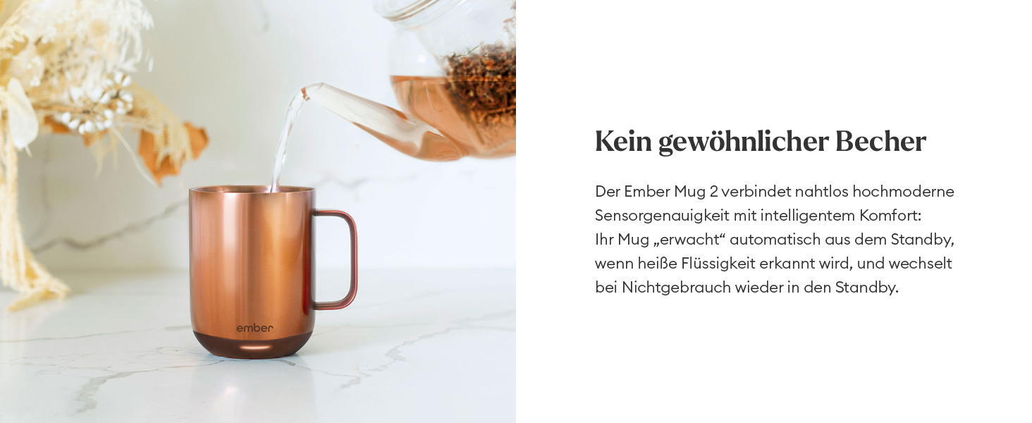 Розумний термокружка Ember Smart Mug 2, 295 мл, з регулюванням температури, керування через додаток, акумулятор, LED дисплей, мідний колір