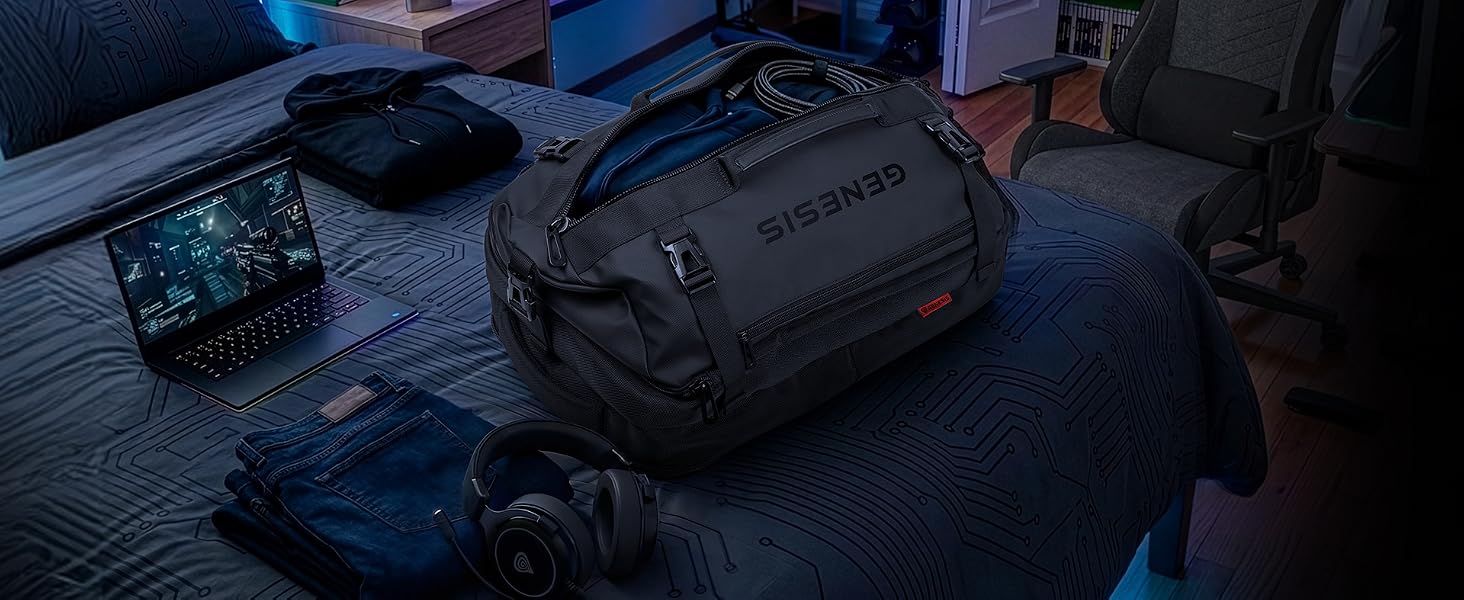 Рюкзак для ноутбука Genesis Pallad 550, 17.3 дюймів, 24-29 л, 19 кишень, чорний
