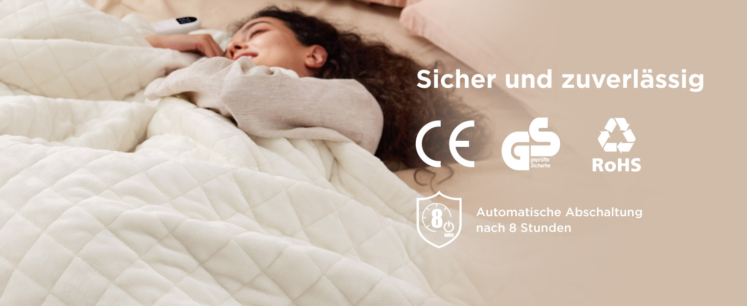 Електрична ковдра BEDSURE з автовимкненням, 130x180 см, сіра - ідеальний подарунок для мами на Різдво