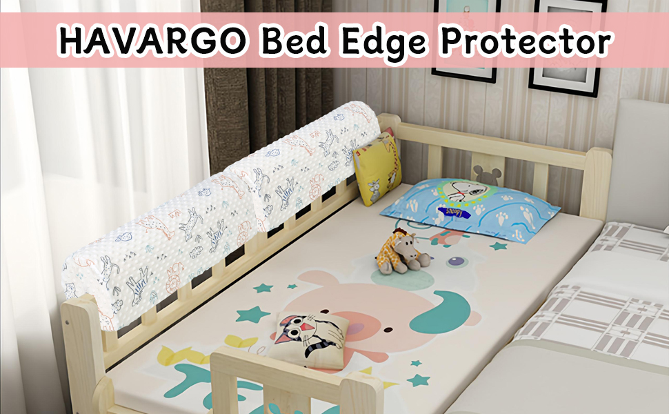 Захист для ліжечка HAVARGO для дітей, бортик-пом'якшувач на раму ліжка 70 см, білий, знімний чохол
