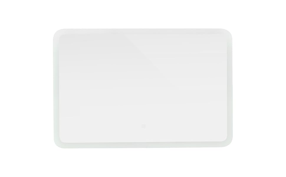 Дзеркало для ванної кімнати ML-Design з LED-підсвічуванням, 90 x 60 см, білий колір, сенсорне керування