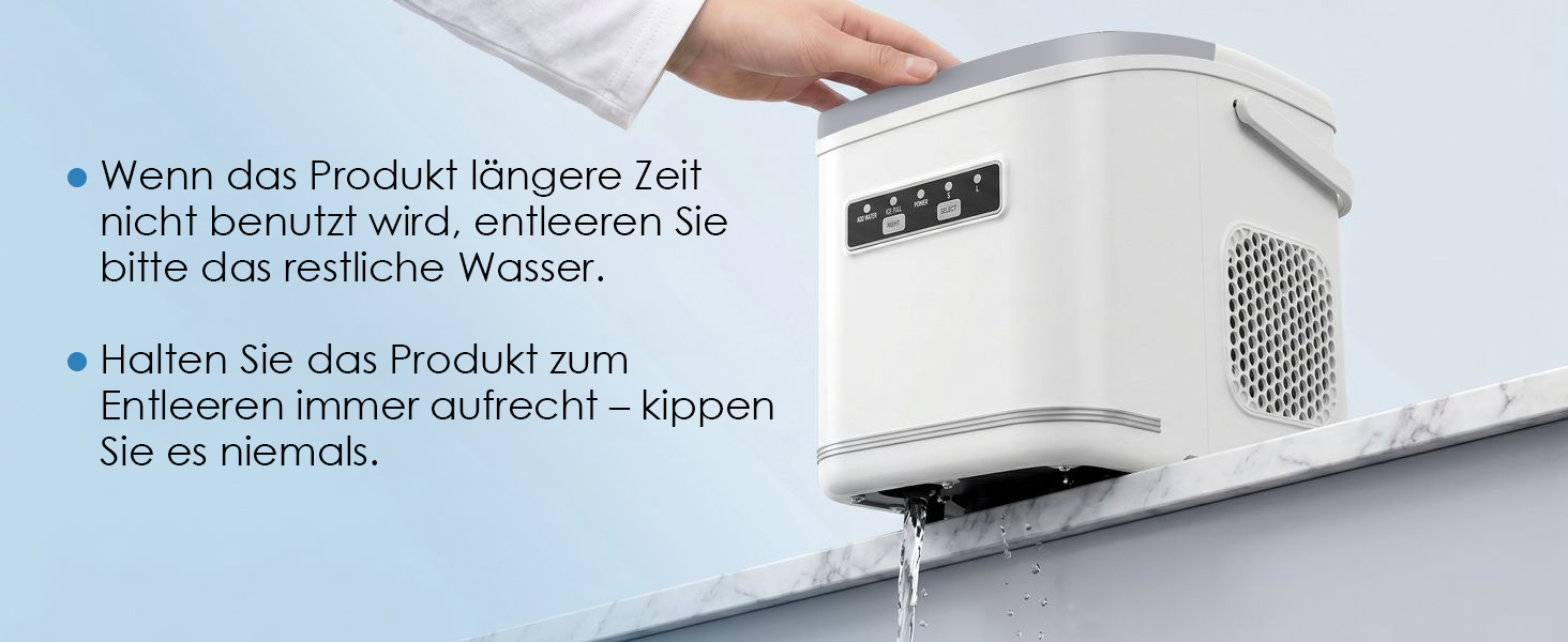 Льодогенератор побутовий Eiswürfelmaschine 12 кг/24год, 2 розміри льоду, самоочищення, білий