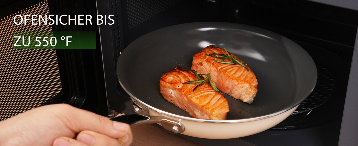 Набір каструль Cookersway: 20, 24, 28 см, керамічне покриття, без PTFE, PFOA, PFAs, для плити та духовки