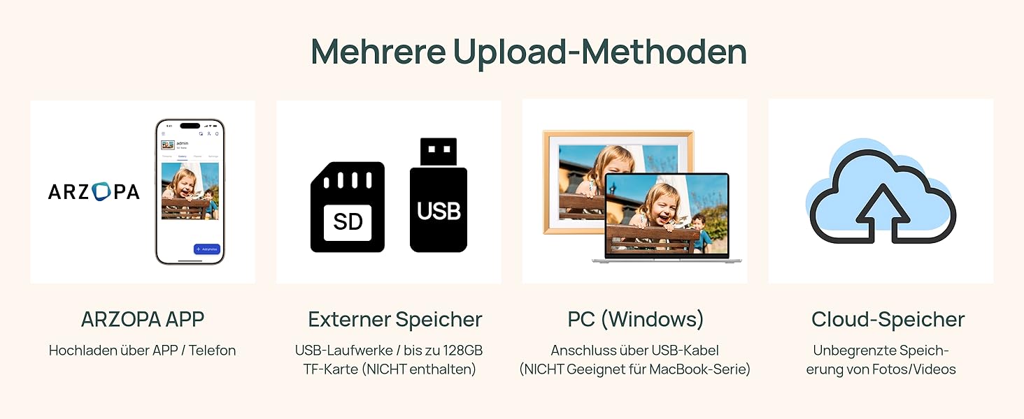 ARZOPA D10: Металевий цифровий рамка для фото 10.1' з хмарним сховищем, сенсорний екран HD, без підписки, для обміну фото та відео, індивідуальна привітальна картка - D10 Gold