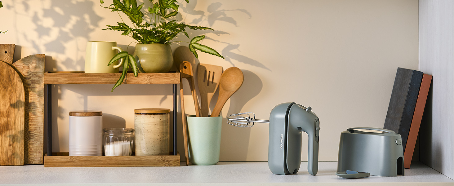 Міксер ручний Kenwood QuickMix Go HMP40.000RD, сіро-блакитний, 350W, з нержавіючою сталею, з кейсом