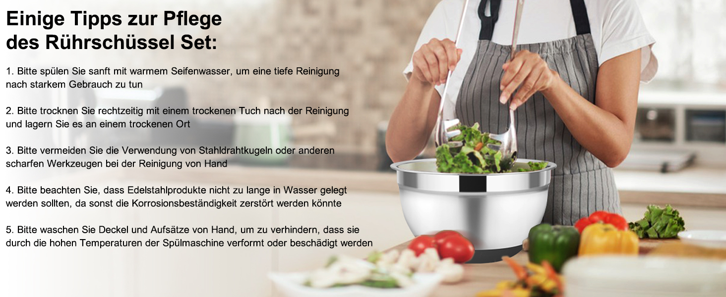 Набір мисок Onader з нержавіючої сталі: 5 мисок + 3 терки. Набір мисок для салатів з кришками, 5 шт. (0,7-4 л), чорний