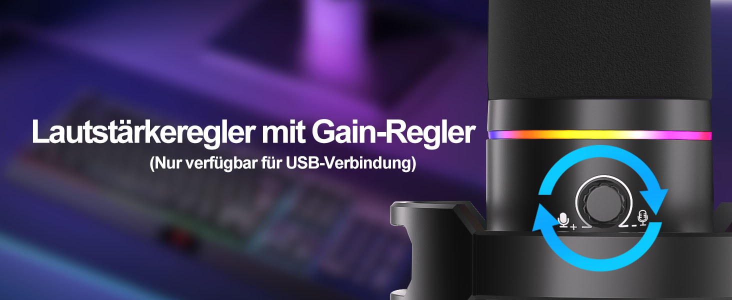 Сокодокс XLR/USB мікрофон з підставкою, мікрофон для стрімінгу з шумозаглушенням, регулятором гучності, мікрофон для подкастів, студії, геймінгу та запису