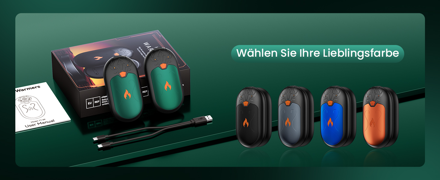 Електричні грілки для рук, 2 шт., перезаряджувані, 24 години тепла, 3 режими нагріву, для жінок та чоловіків (зелені)