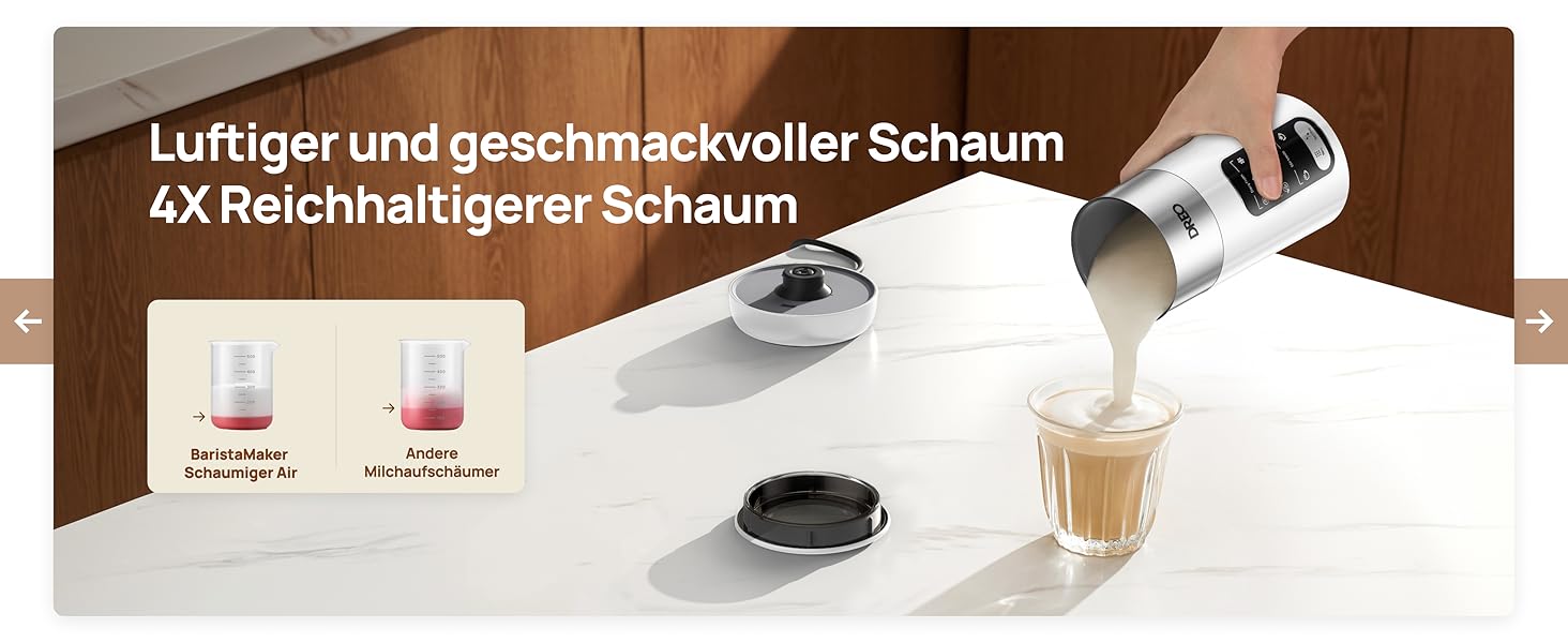 Dreo електричний спінювач молока 8-в-1 для лате арт, 270 мл, з підігрівом, LED, білий