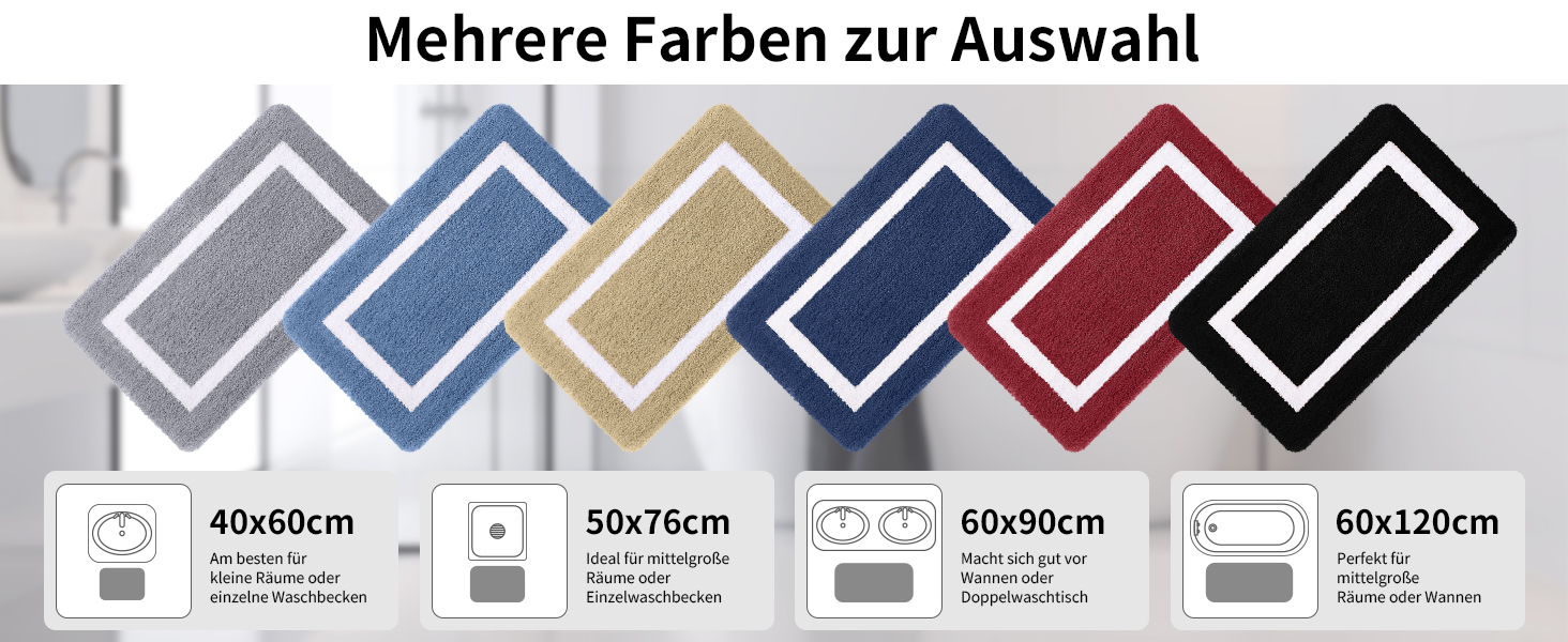 Набір килимків для ванної кімнати Homaxy: антиковзаючі, з м'якої мікрофібри, пухнасті, 2 шт. (40x60 см + 50x76 см), бордовий