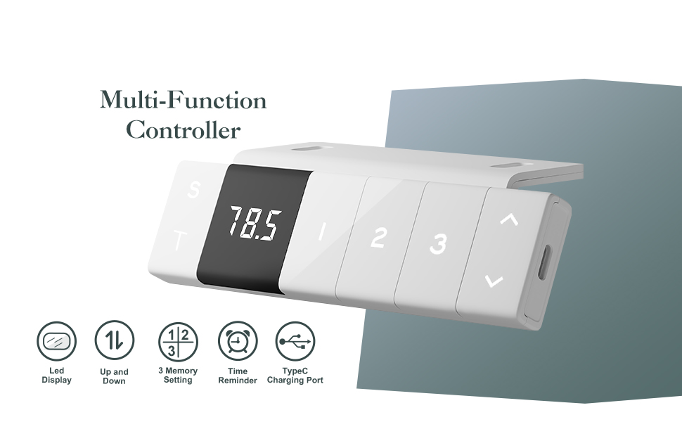 Електричний регульований стіл Airfish 120x80 см з USB-C, керуванням кабелів та 3 рівнями пам'яті (білий)