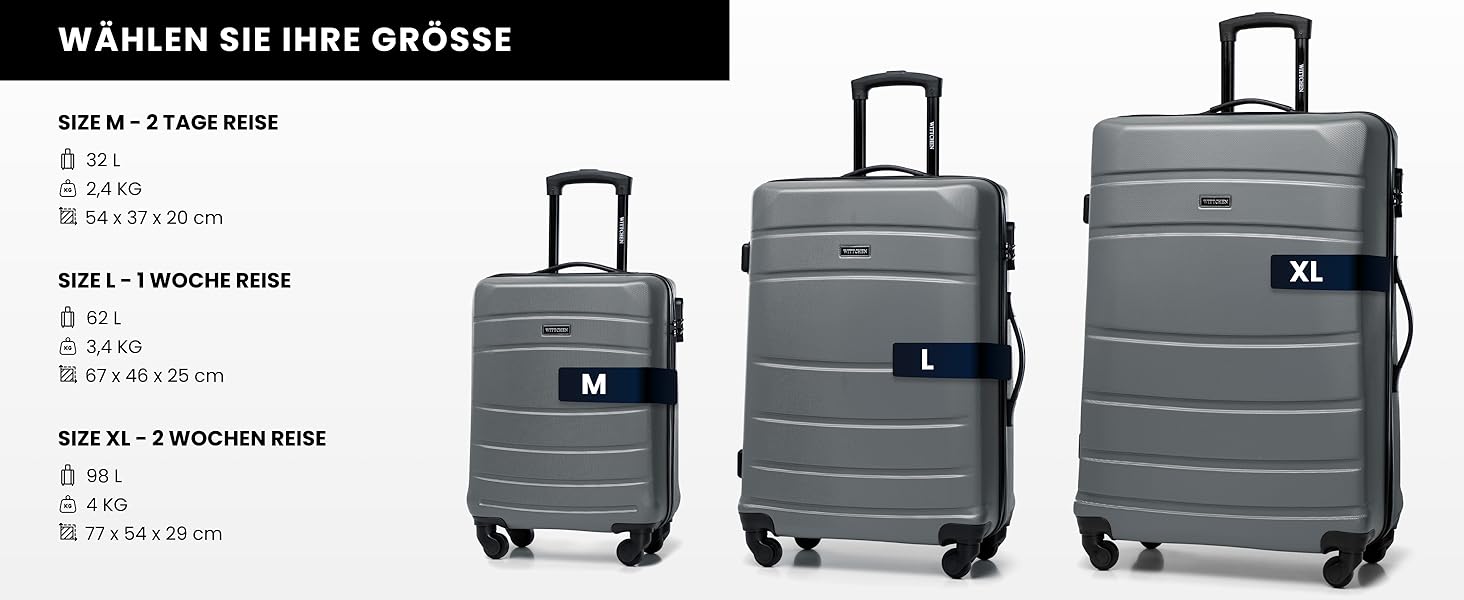 Валіза ручної поклажі WITTCHEN Globe Line сірого кольору з ABS-пластику та кодовим замком | 25 x 33 x 16,5 см | Підходить для Lufthansa, Eurowings, Ryanair, Condor, Discover Airlines