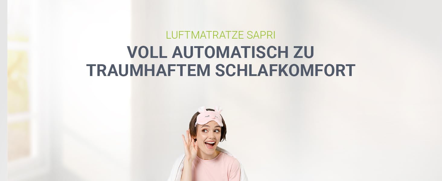 Надувний матрац Juskys самонадувний 150x200 см з вбудованим насосом - 2 місця, для гостей або кемпінгу, водонепроникний, блакитно-білий (сірий, одинарний)