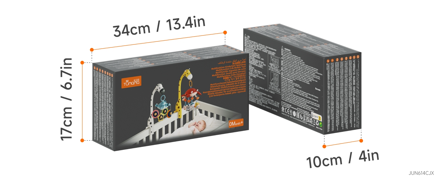 Мобіль для ліжечка TUMAMA 3-в-1 з пультом, проєктором, нічником та музикою для малюків