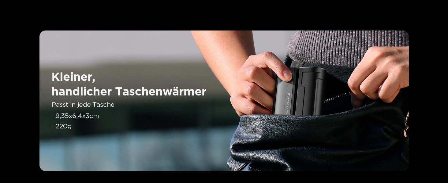 Електричний грілка для рук MyCARBON 10000 mAh USB-C, 9 годин роботи, 3 режими, багаторазовий, для жінок та чоловіків, подарунок для кемпінгу, туризму, гольфу