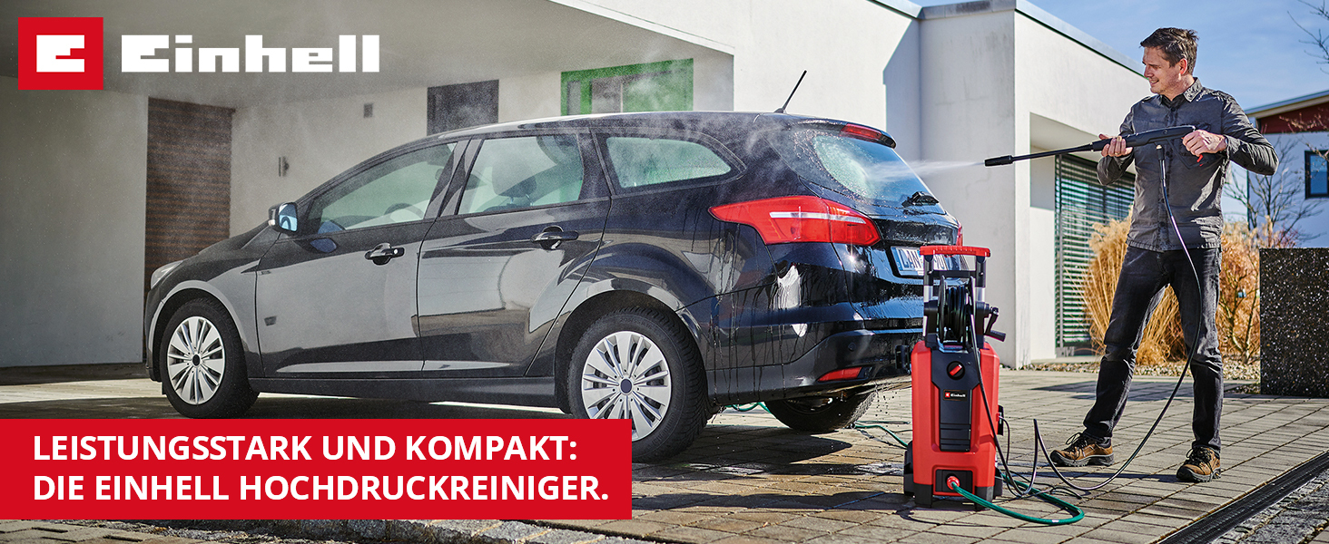 Мийка високого тиску Einhell TE-HP 140 (1900 Вт, 140 бар, модульна система Quick-Couple, шланг, пістолет, ланза, насадки, щітка, контейнер для миючого засобу)