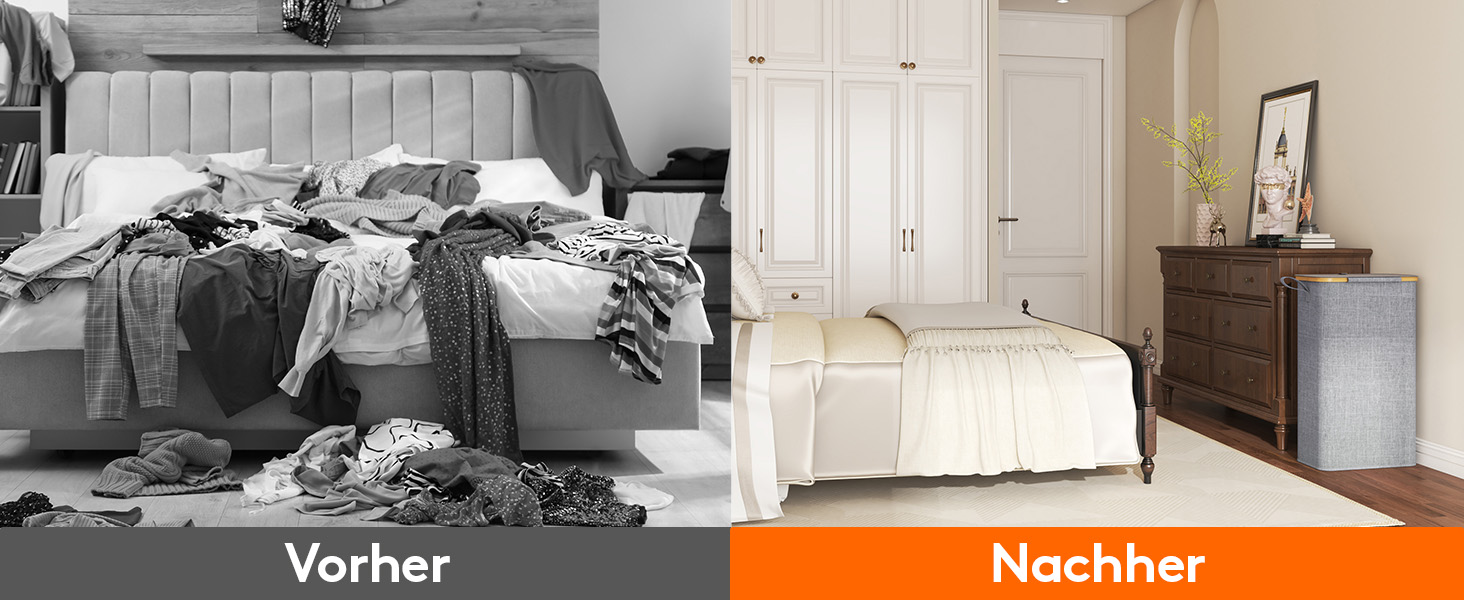 Кошик для білизни Lifewit з кришкою, вузький, складний, 75л, бамбук, сірий