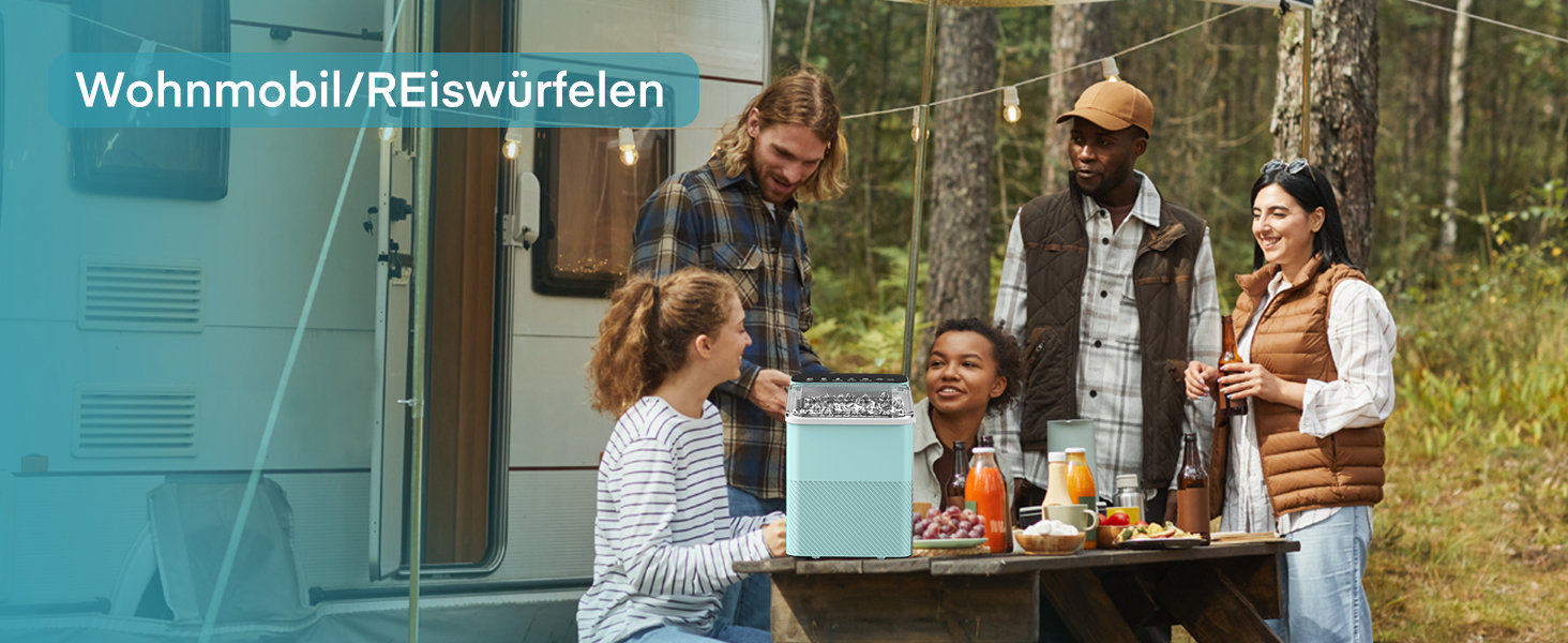 Машина для льоду Fohere портативна, самоочищення, 14 кг/24 год, зелена - для дому, бару, офісу, кемпінгу