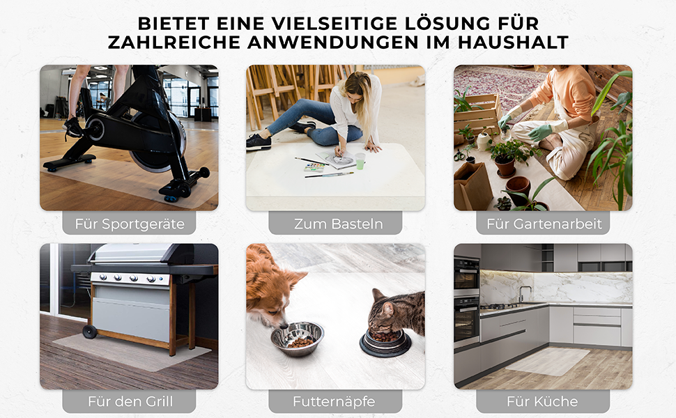 Килимок під офісний стілець Roxus® - захист для підлоги (118x118 см, молочний колір) - підходить для паркету, ламінату, килима, плитки, твердих підлог - захист для ігрового столу