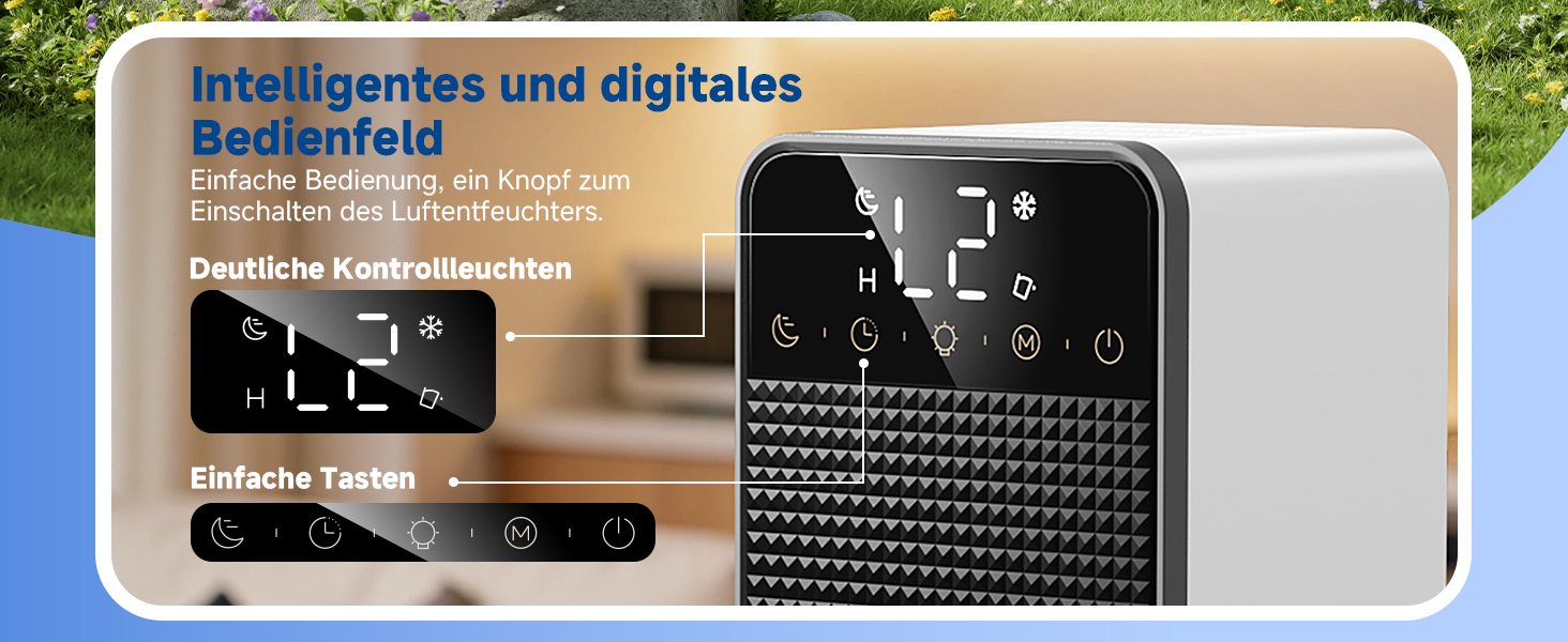 Електричний осушувач повітря 1800 мл з тихою роботою, функцією відтавання та автовимкнення, 7 кольорових підсвіток, портативний осушувач для спальні, ванної кімнати, підвалу, продуктивність 560 мл/24 год